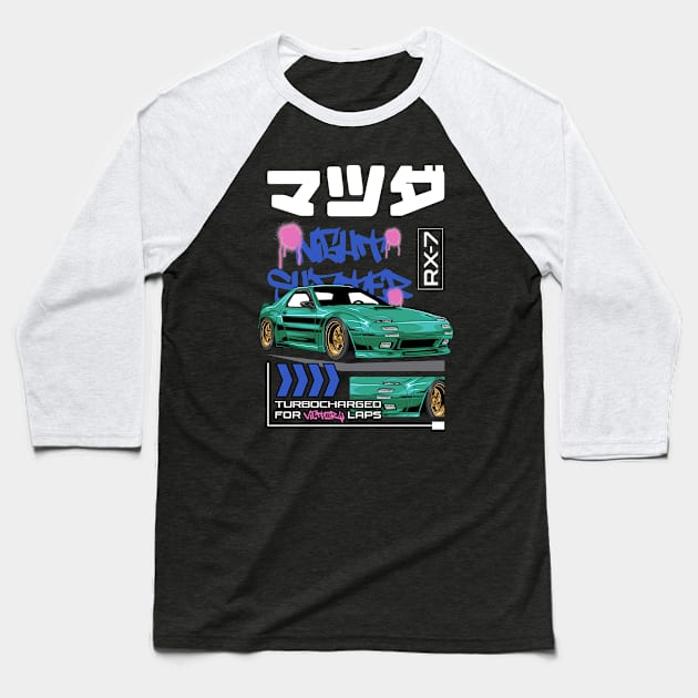 RX7 1989 Car Baseball T-Shirt by milatees